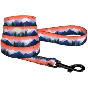 Поводок BronzeDog Travel для собак, нейлон, принт горы, 152×1.6 см