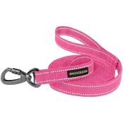 Поводок BronzeDog Cotton для собак, брезент с карабином на замке, розовый, 300×3.2 см