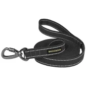 Повідець BronzeDog Cotton для собак, брезент з карабіном на замку, графіт, 500×3.2 см