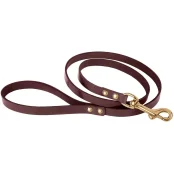Поводок BronzeDog для собак, кожаный, литая латунная фурнитура, коричневый, 122×1 см