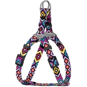 Шлея BronzeDog Tribal для собак, нейлон, принт гуцульский, фиолетовый, 28-40 см