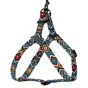 Шлея BronzeDog Tribal для собак, нейлон, принт гуцульский, ментоловый, 45-60 см