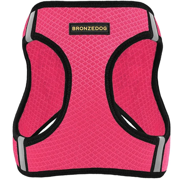 Шлея BronzeDog Mesh Vest для собак, сетчатый нейлон, розовый, 43-53 см