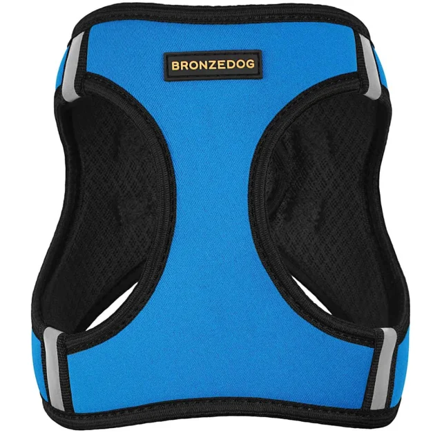 Шлея BronzeDog Sport Vest для собак из нейлона, неопрена и 3D сетки, голубой, 24-26 см