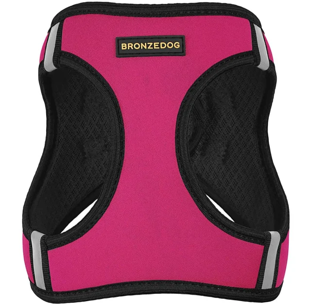 Шлея BronzeDog Sport Vest для собак из нейлона, неопрена и 3D сетки, розовый, 24-26 см