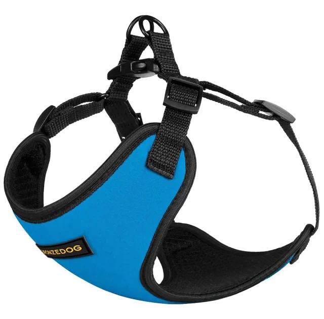 Шлея BronzeDog Sport для собак из неопрена, голубой, 28-33 см