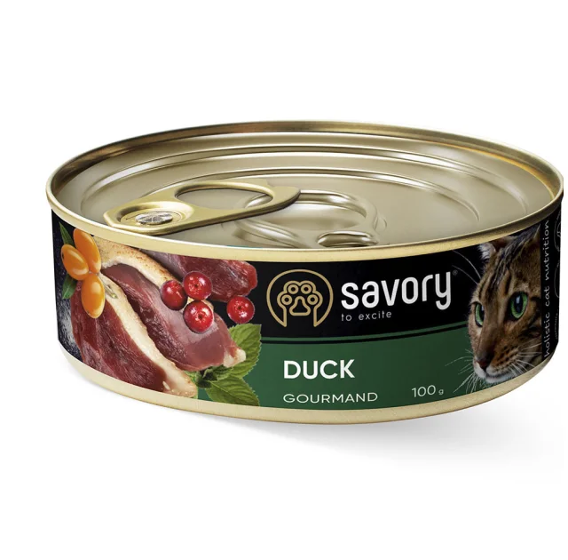 Влажный корм для кошек Savory, с уткой, 100 г
