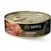 Вологий корм для стерилізованих котів Savory, з куркою, 100 г