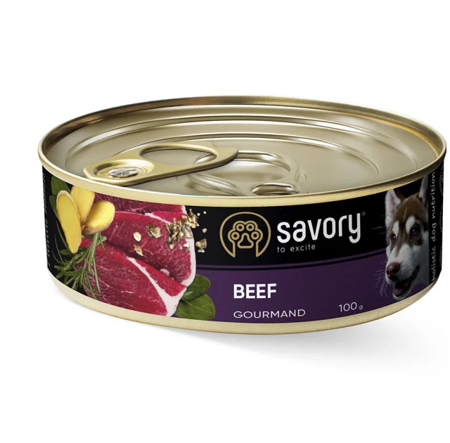 Влажный корм для взрослых собак Savory, с говядиной, 100 г