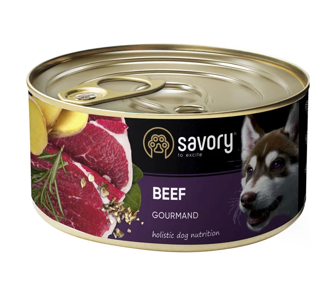 Влажный корм для взрослых собак Savory, с говядиной, 200 г