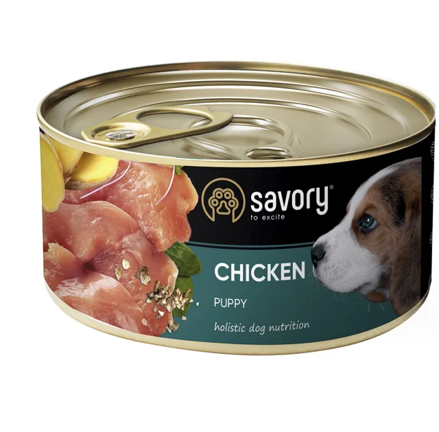 Влажный корм для щенков Savory, с курицей, 200 г