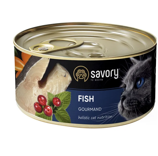 Влажный корм для кошек Savory, с рыбой, 200 г