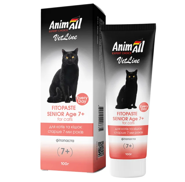 Фитопаста AnimAll VetLine Senior Age 7+ для кошек старше 7 лет, 100 г