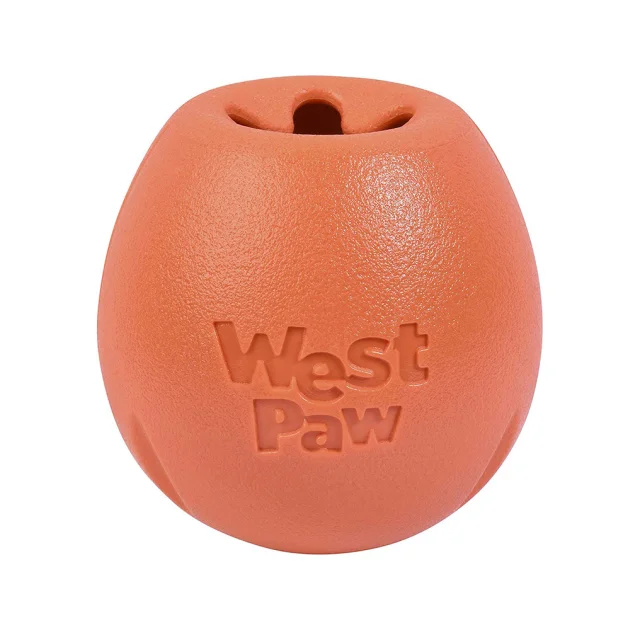 Игрушка для собак West Paw Rumbl Small Melon, для лакомств, оранжевая, 8 см