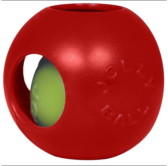 Іграшка Jolly Pets Teaser Ball м'яч подвійний, мала, для собак до 9 кг, червона, 10 см
