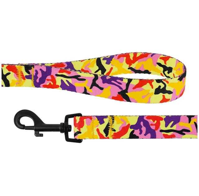 Поводок BronzeDog Camo для собак, нейлон, оранжевый, 152×1.6 см