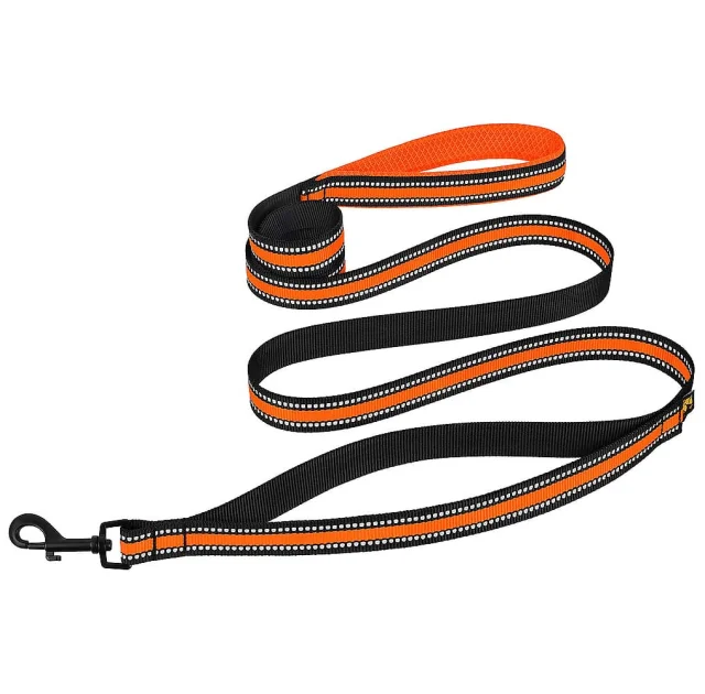 Поводок BronzeDog Mesh для собак, сетчатый нейлон, оранжевый, 200×2.5 см