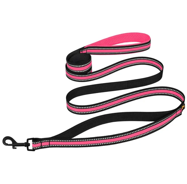 Поводок BronzeDog Mesh для собак, сетчатый нейлон, розовый, 200×2.5 см