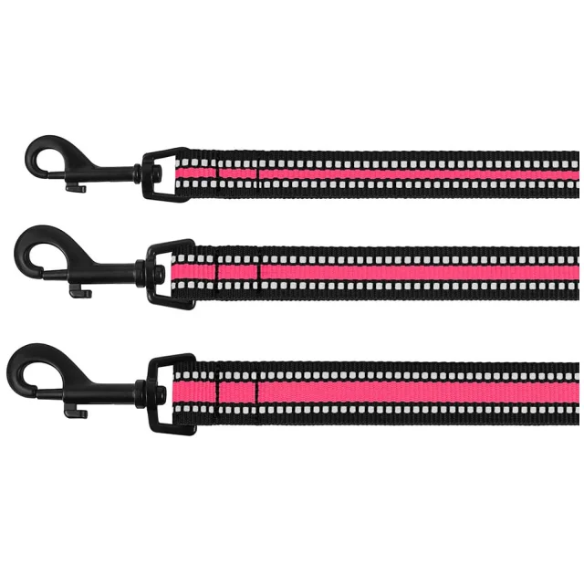 Поводок BronzeDog Mesh для собак, сетчатый нейлон, розовый, 200×1.6 см