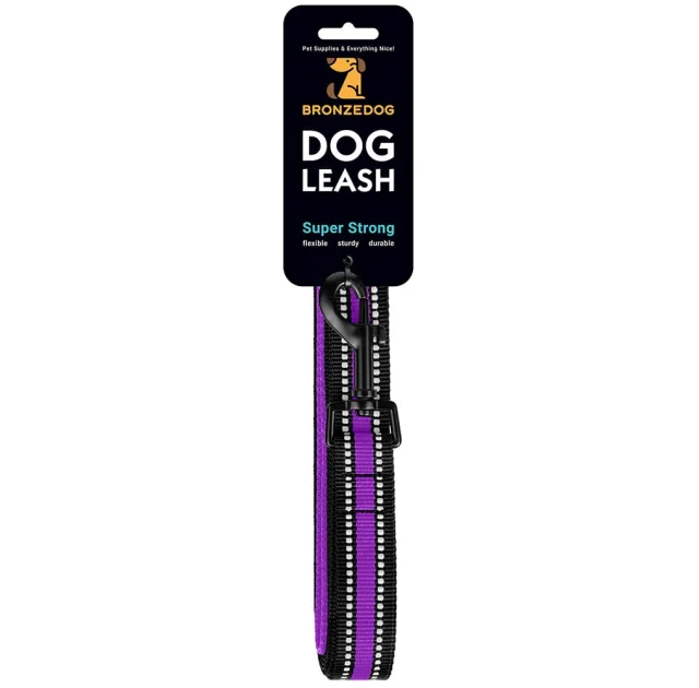 Поводок BronzeDog Mesh для собак, сетчатый нейлон, фиолетовый, 200×2 см