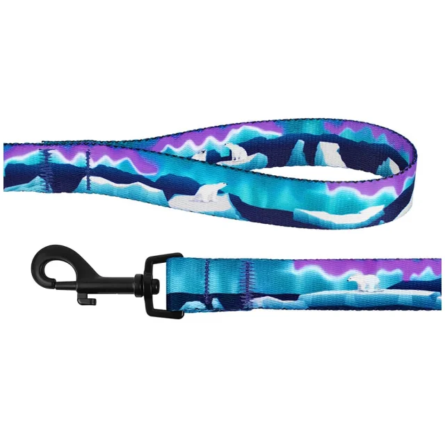 Поводок BronzeDog Travel для собак, нейлон, принт Арктика, 152×2 см