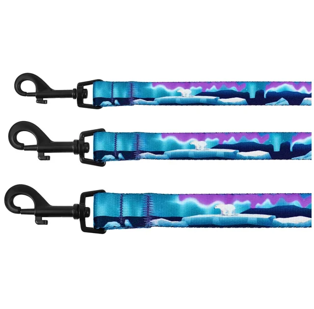 Поводок BronzeDog Travel для собак, нейлон, принт Арктика, 152×2 см