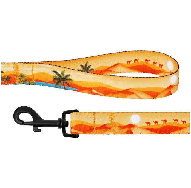 Поводок BronzeDog Travel для собак, нейлон, принт пустеля, 152×2.5 см