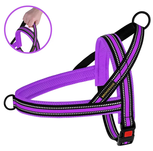 Шлея BronzeDog Mesh Скандинавская для собак, фиолетовый, 44-60 см