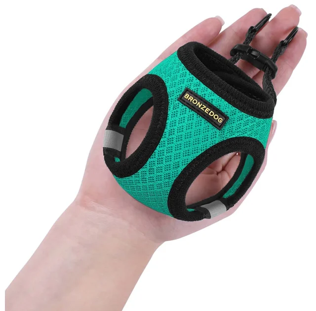 Шлея BronzeDog Mesh Vest для собак, сетчатый нейлон, ментоловый, 26-29 см