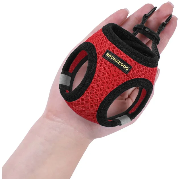 Шлея BronzeDog Mesh Vest для собак, сетчатый нейлон, красный, 26-29 см