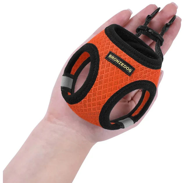 Шлея BronzeDog Mesh Vest для собак, сетчатый нейлон, оранжевый, 24-26 см