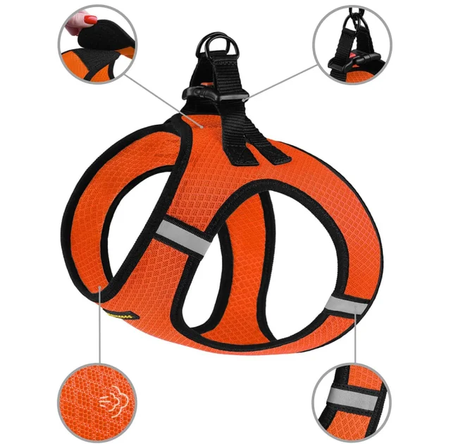 Шлея BronzeDog Mesh Vest для собак, сетчатый нейлон, оранжевый, 20-24 см