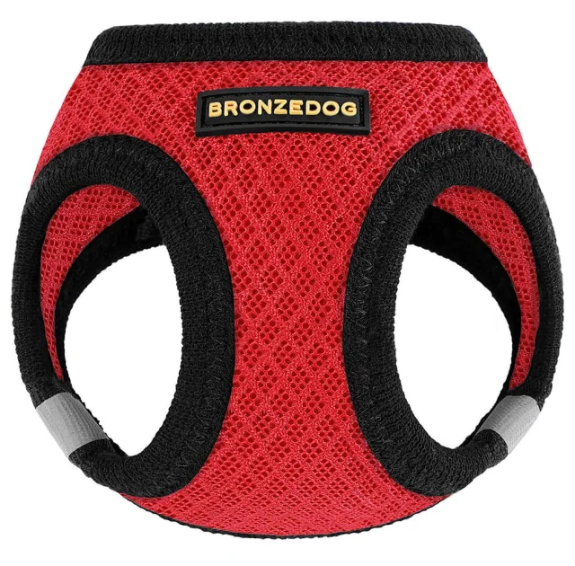 Шлея BronzeDog Mesh Vest для собак, сетчатый нейлон, красный, 20-24 см