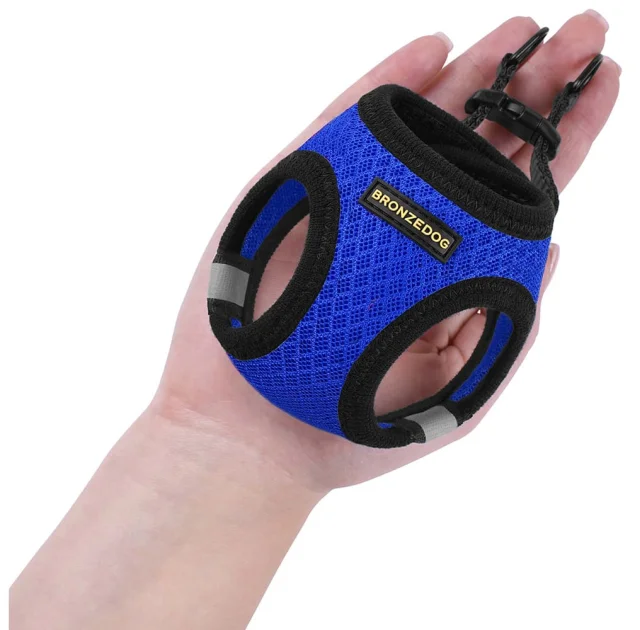 Шлея BronzeDog Mesh Vest для собак, сетчатый нейлон, синий, 34-42 см