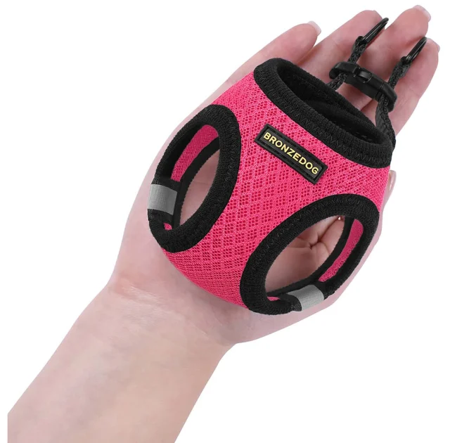 Шлея BronzeDog Mesh Vest для собак, сетчатый нейлон, розовый, 29-34 см