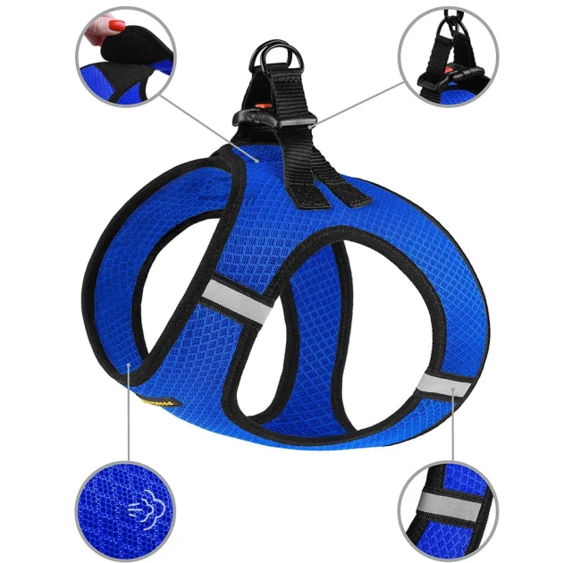 Шлея BronzeDog Mesh Vest для собак, сетчатый нейлон, синий, 42-47 см