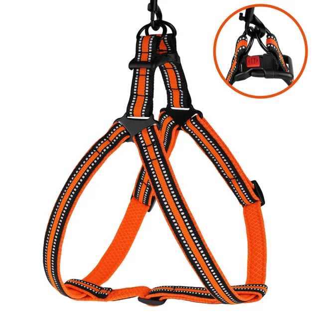 Шлея BronzeDog Mesh Стандарт для собак, сітчастий нейлон, помаранчевий, 45-60 см