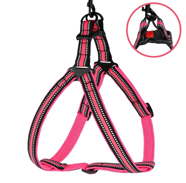 Шлея BronzeDog Mesh Стандарт для собак, сетчатый нейлон, розовый, 45-60 см