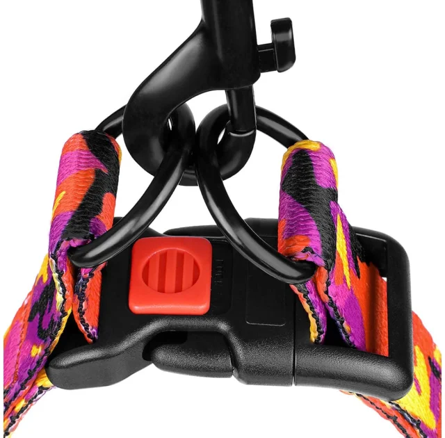 Шлея BronzeDog Camo для собак, нейлон, розовый, 40-53 см