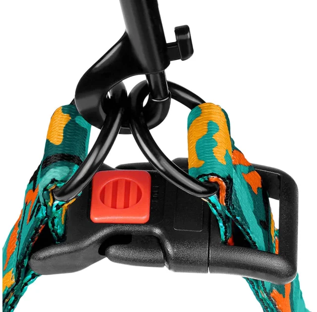 Шлея BronzeDog Camo для собак, нейлон, зелёный, 57-73 см