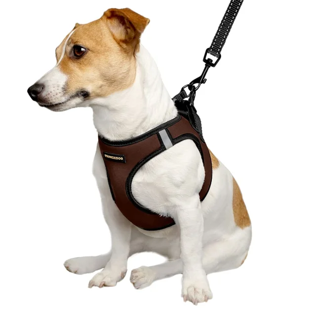 Шлея BronzeDog Sport Vest для собак из нейлона, неопрена и 3D сетки, коричневый, 26-29 см