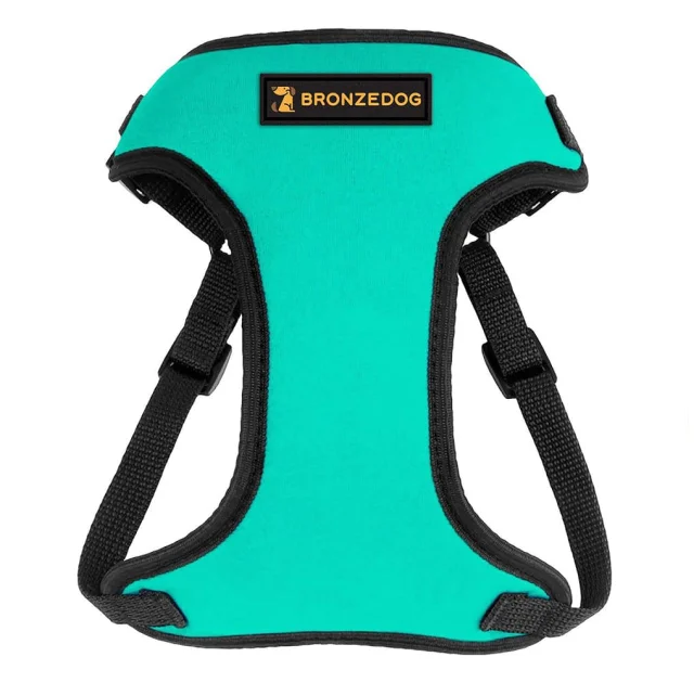 Шлея BronzeDog Sport для собак из неопрена, бирюзовый, 35-38 см