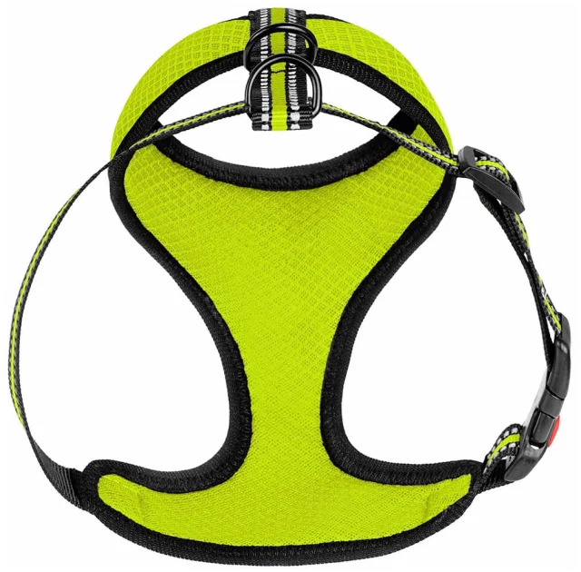 Шлея BronzeDog Mesh для собак мелких пород, сетчатый нейлон, лимонный, 35-38 см