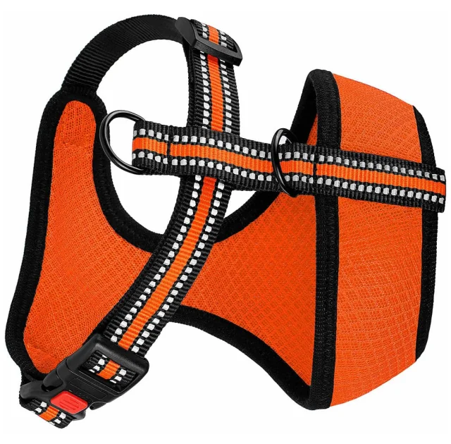 Шлея BronzeDog Mesh для собак мелких пород, сетчатый нейлон, оранжевый, 35-38 см