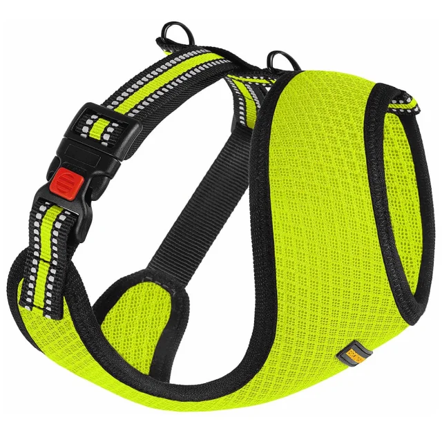 Шлея BronzeDog Mesh для собак мелких пород, сетчатый нейлон, лимонный, 28-33 см