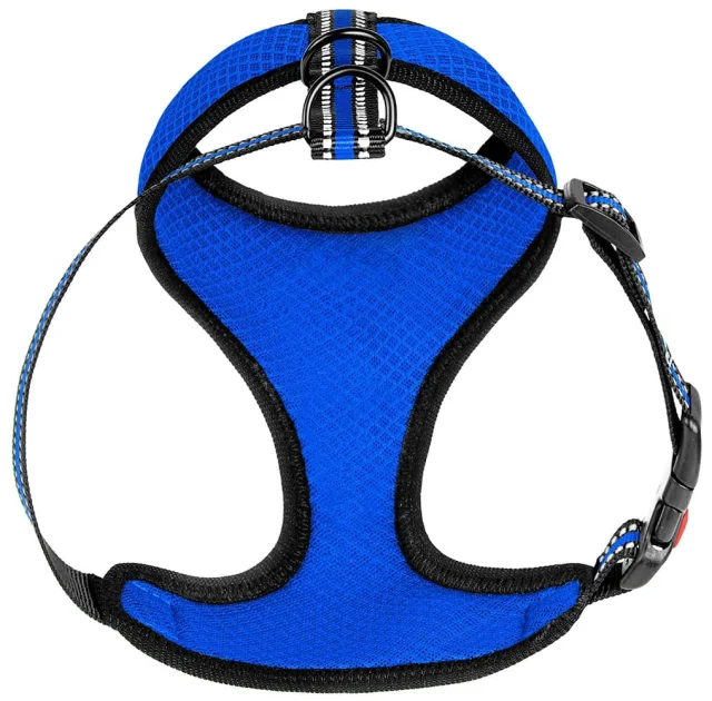 Шлея BronzeDog Mesh для собак мелких пород, сетчатый нейлон, синий, 28-33 см