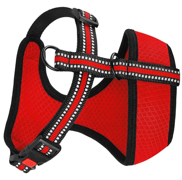 Шлея BronzeDog Mesh для собак мелких пород, сетчатый нейлон, красный, 40-46 см