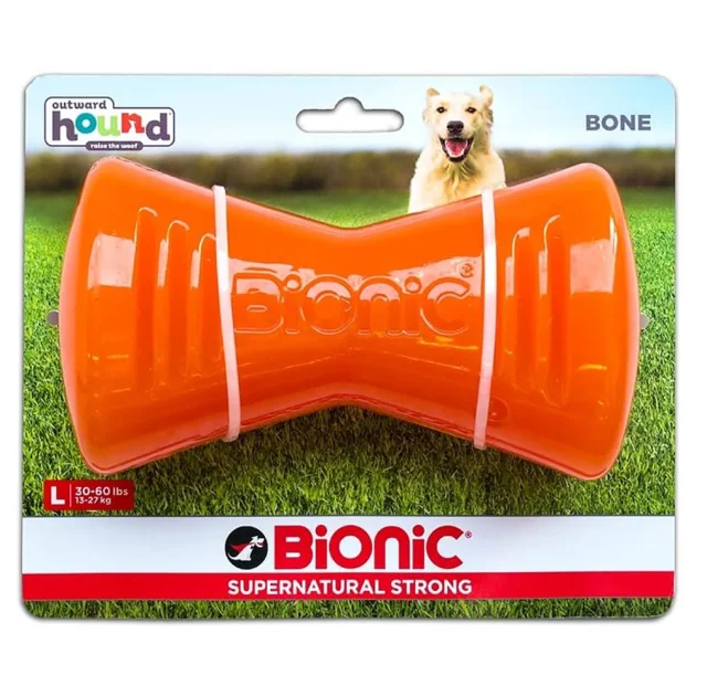 Игрушка Bionic Bone кость большая, для собак 14-27 кг, оранжевая, 14.7×7.9×6.4 см
