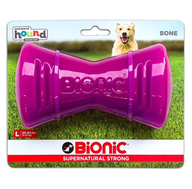 Игрушка Bionic Bone кость большая, для собак 14-27 кг, фиолетовая, 14.7×7.9×6.4 см