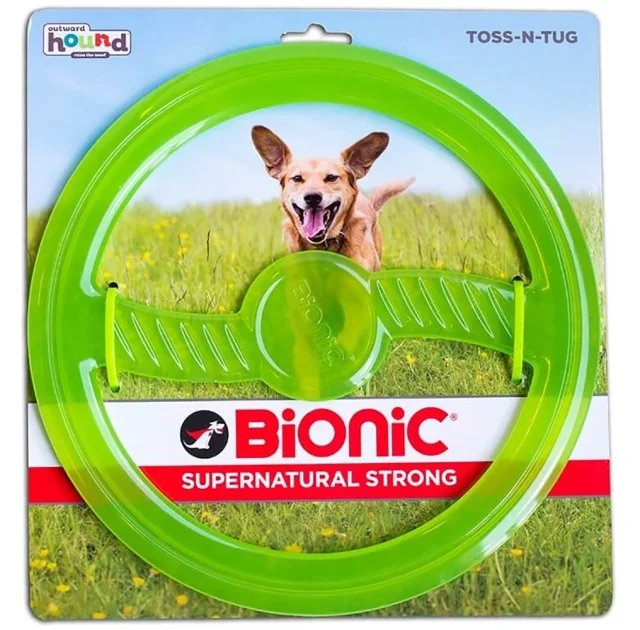 Игрушка Bionic Opaque Toss-N-Tug кольцо зелёное, для собак, 23 см